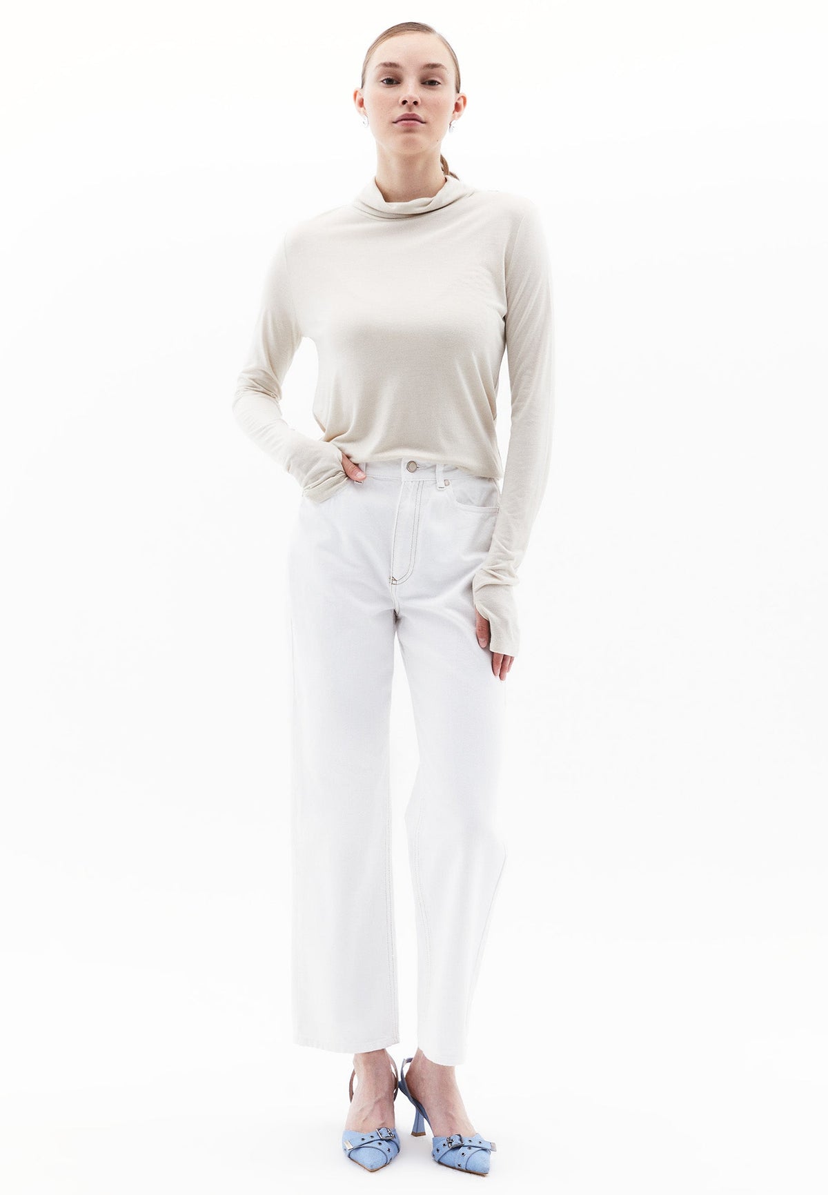 Turtleneck Long Sleeve T-Shirt - ANCIENT SCROLL