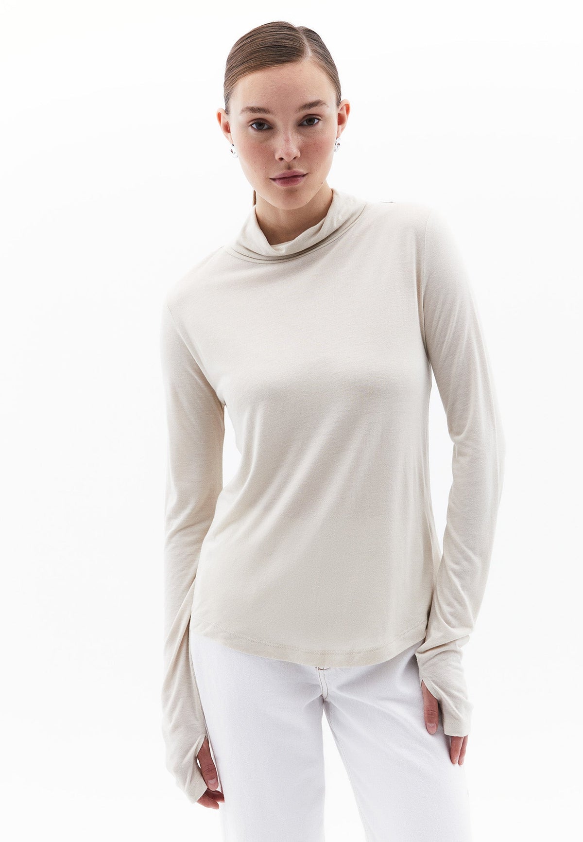 Turtleneck Long Sleeve T-Shirt - ANCIENT SCROLL