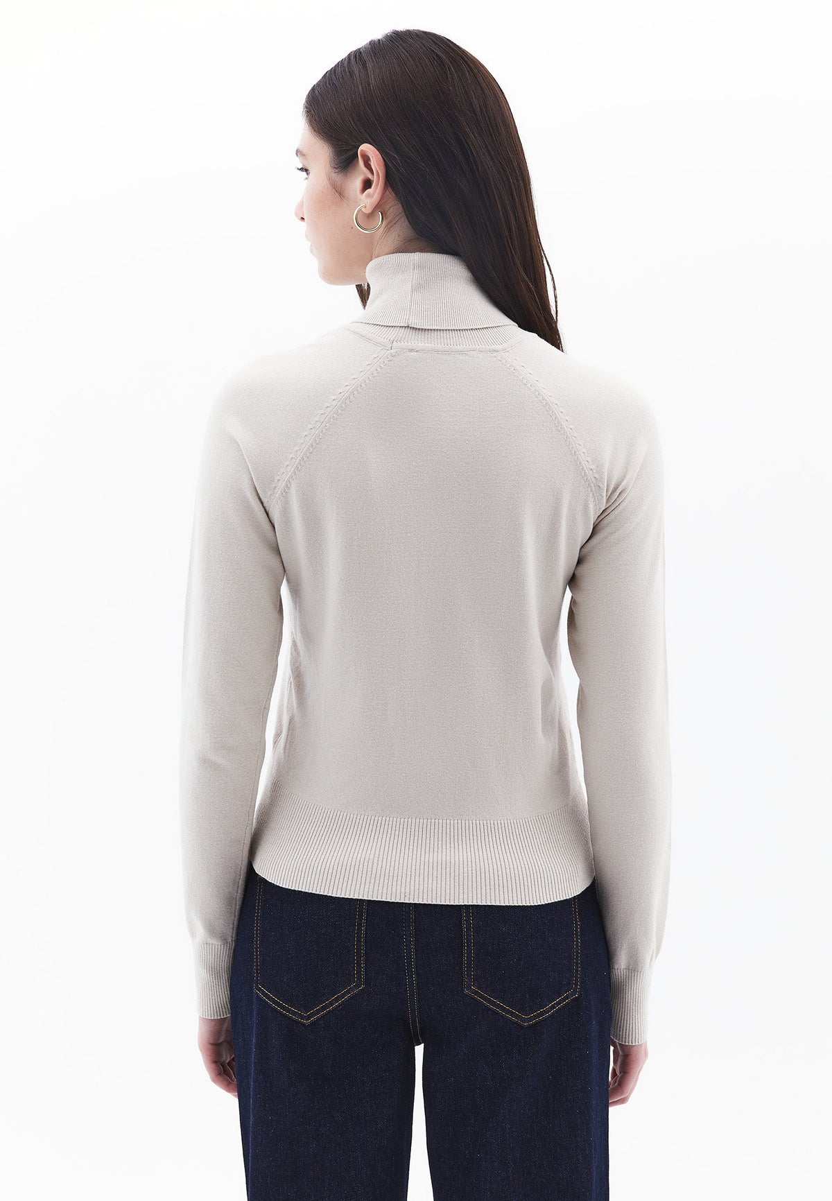 Turtleneck Raglan Sleeve Knitwear - ANCIENT SCROLL