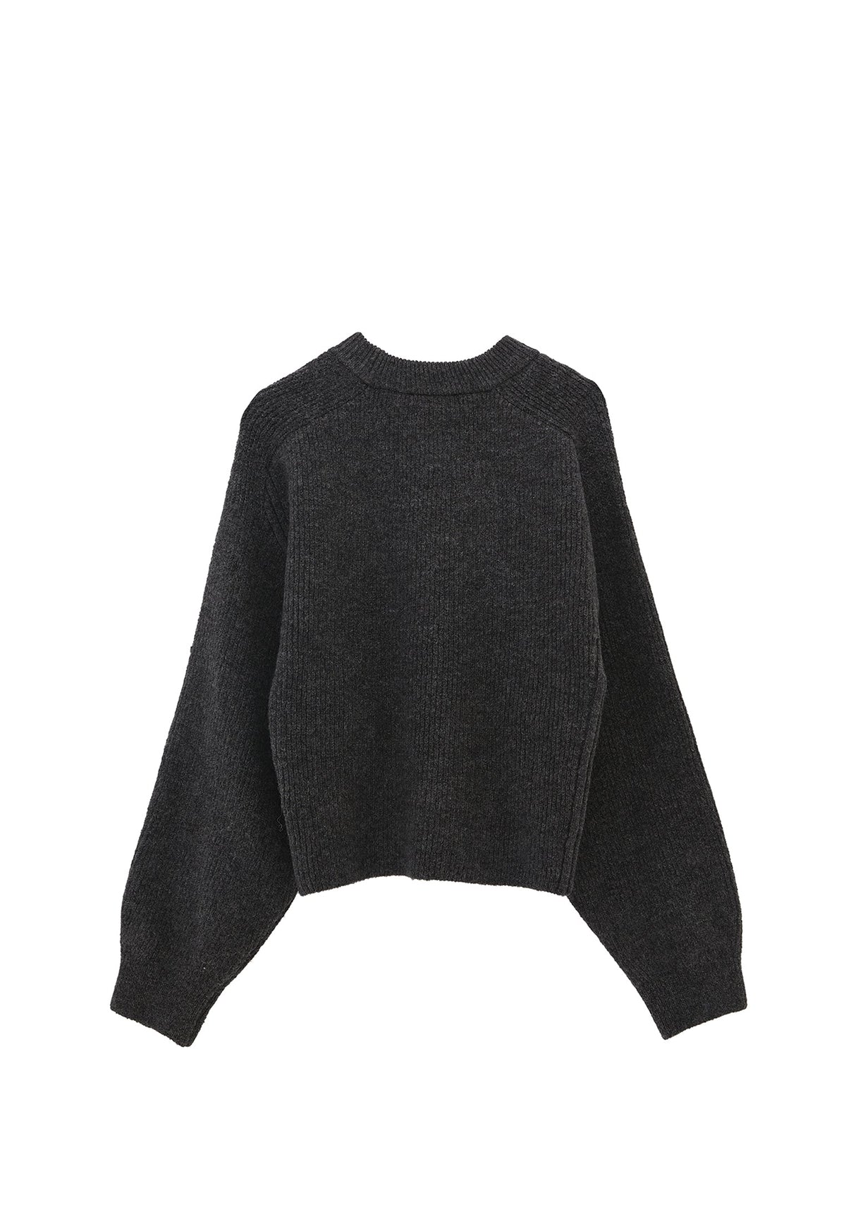 Crew Neck Long Sleeve Sweater - ANTHRA MELANGE