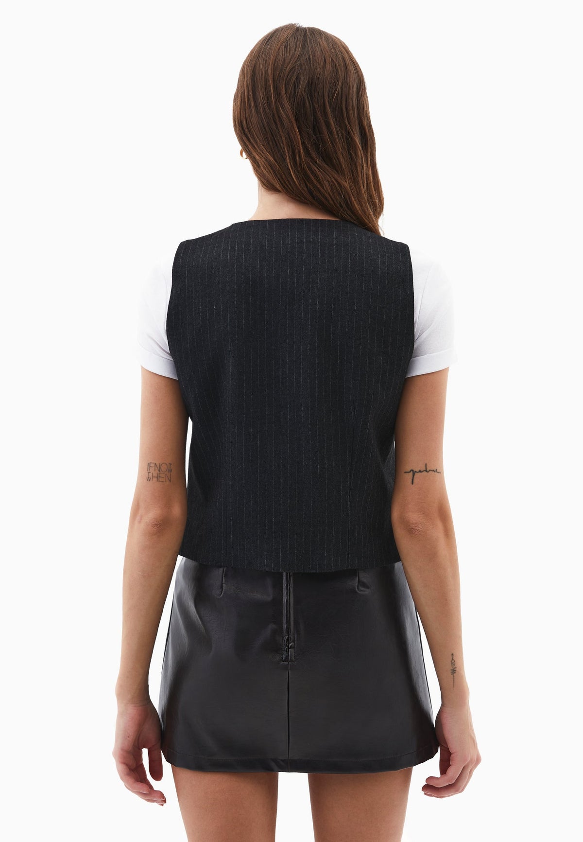 Striped Round Neck Vest - ANTHRA STRIPE