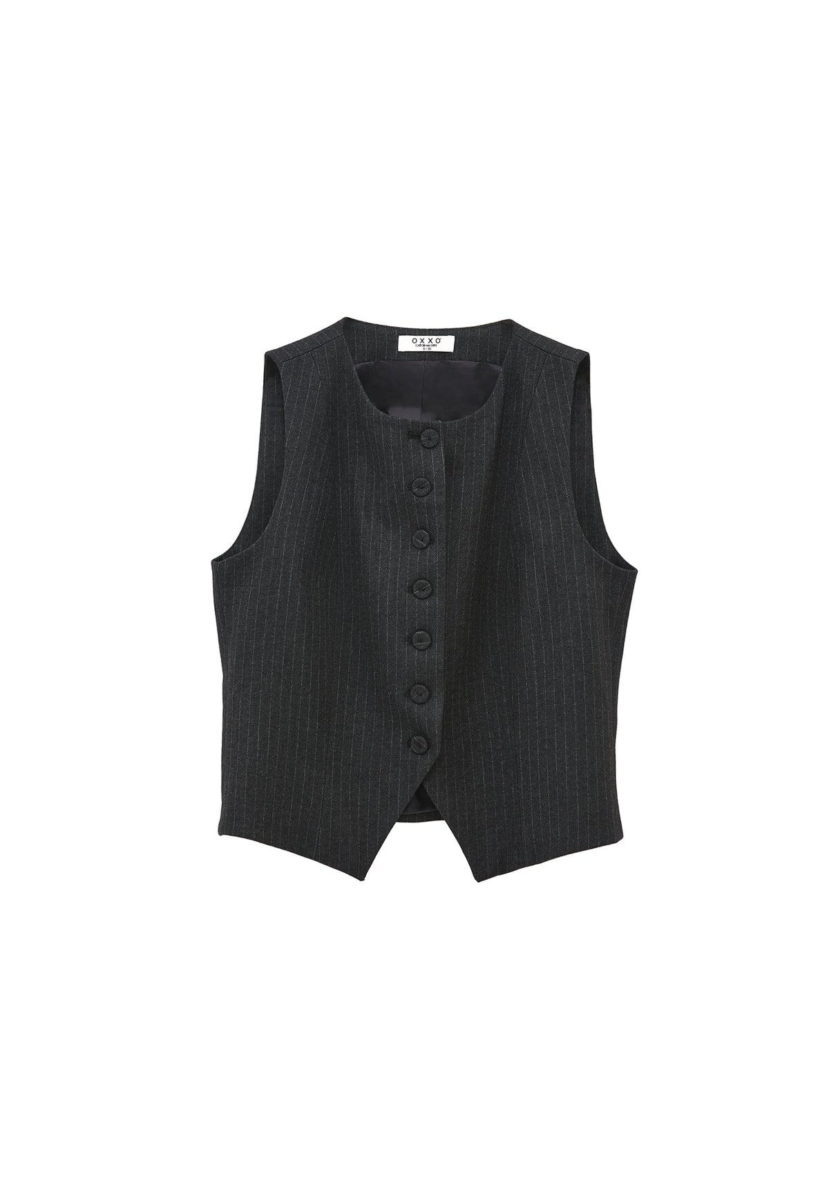 Striped Round Neck Vest - ANTHRA STRIPE
