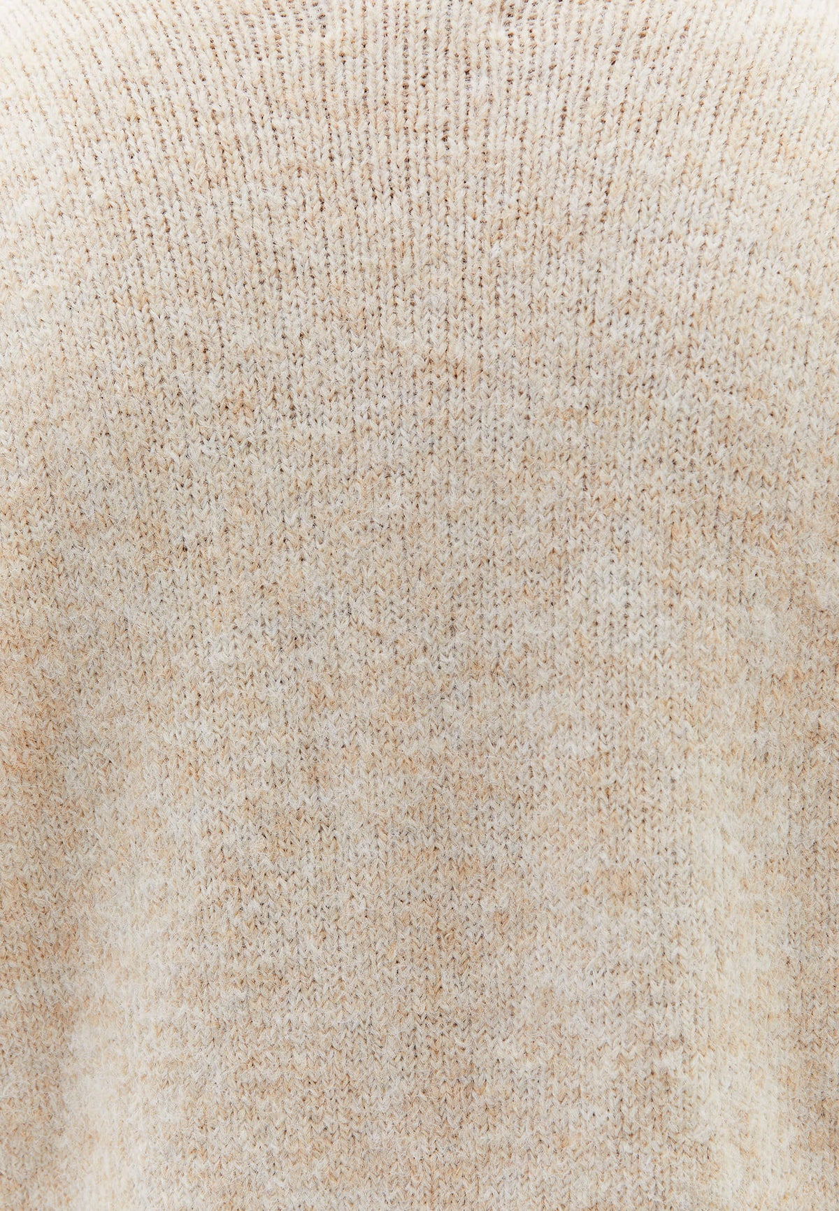 Deep V Neck Loose Knit Sweater - BEIGE MELANGE