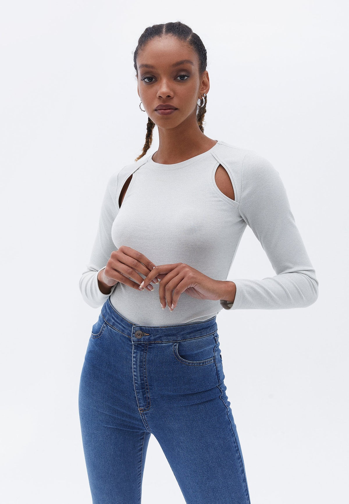 Crew Neck Long Sleeve Sweater - BIRCH