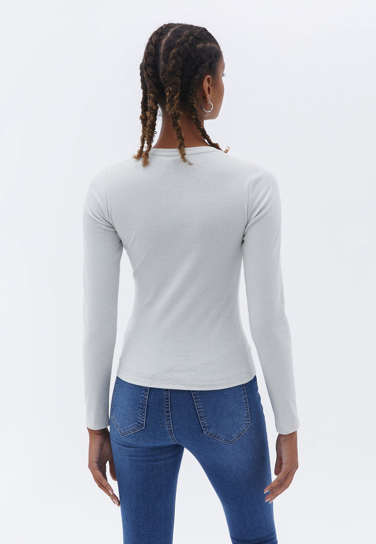 Crew Neck Long Sleeve Sweater - BIRCH