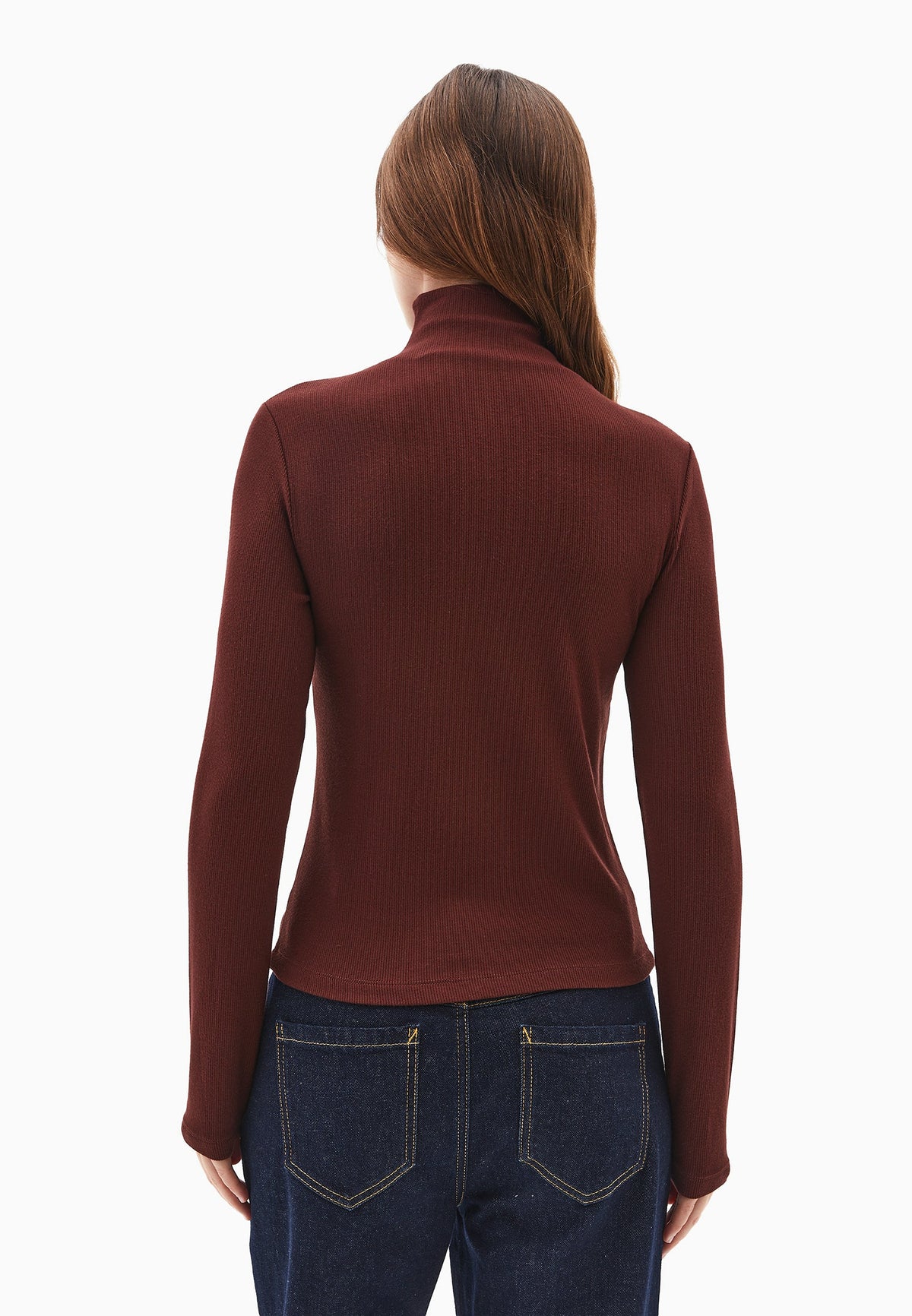 Bodycon Buttoned Blouse - BITTER CHOCOLATE