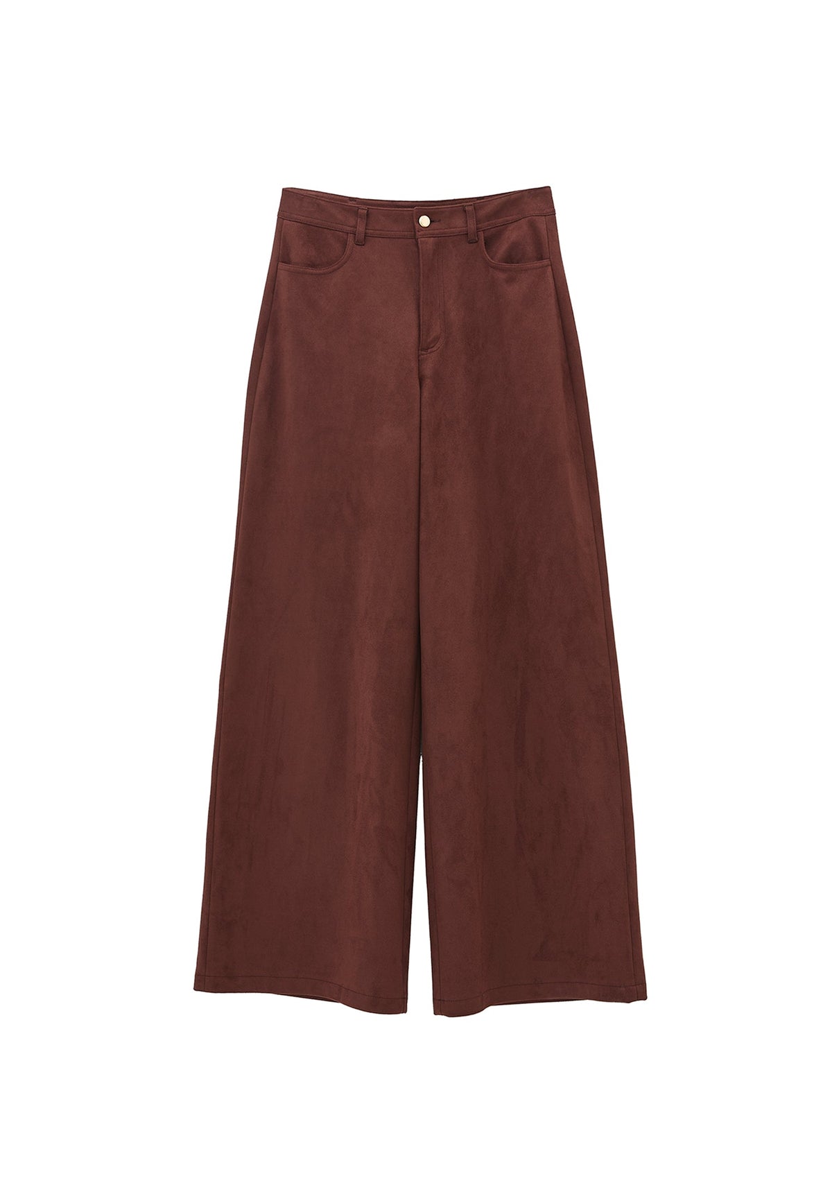 Wide Leg Ultra High Waist Pants - BITTER CHOCOLATE