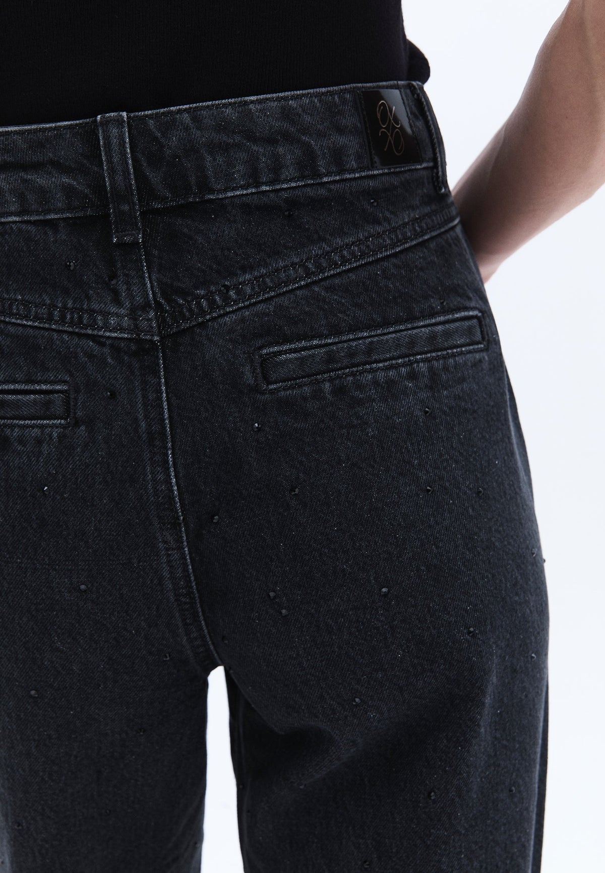 Ultra High Waist Flared Spanish Pants - BLACK DENIM