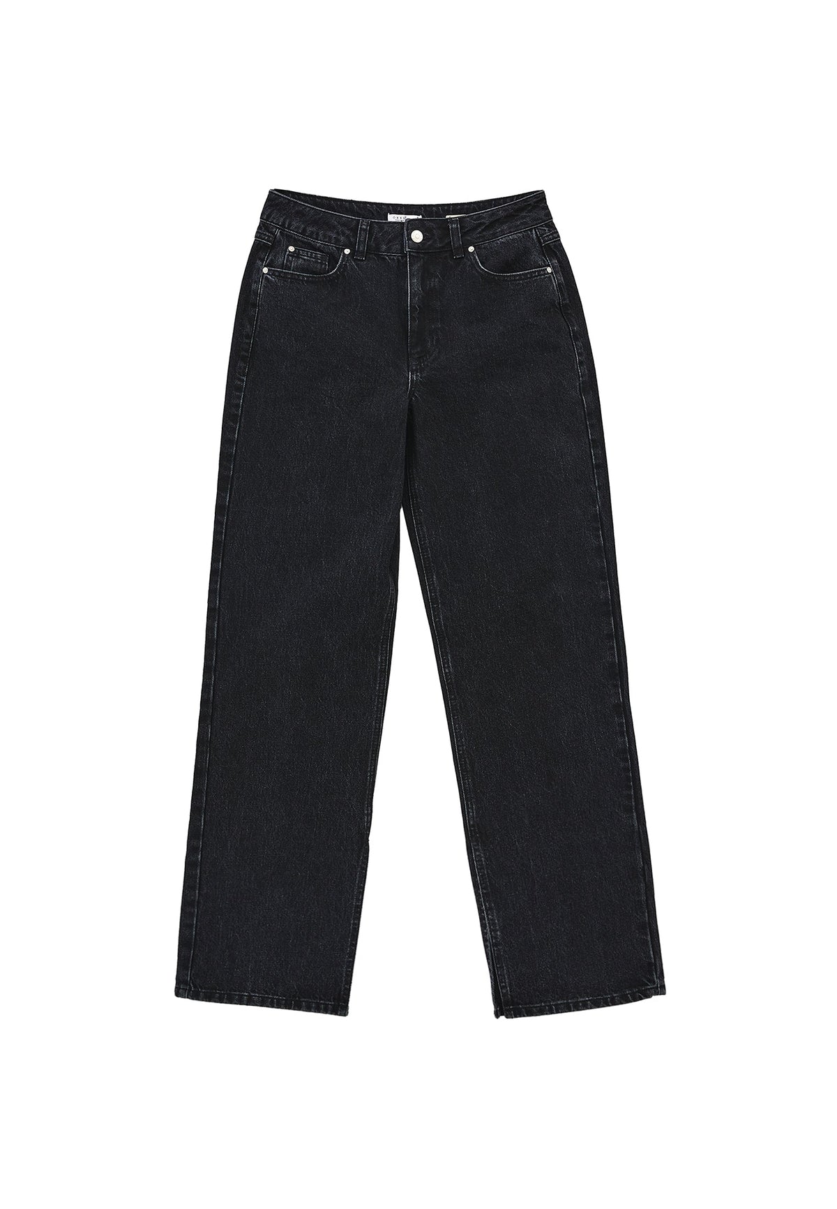 Straight Leg Women's Pants - BLACK DENIM
