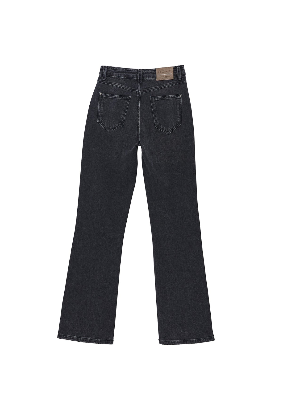 Ultra High Waist Straight Leg Denim Pants - BLACK DENIM