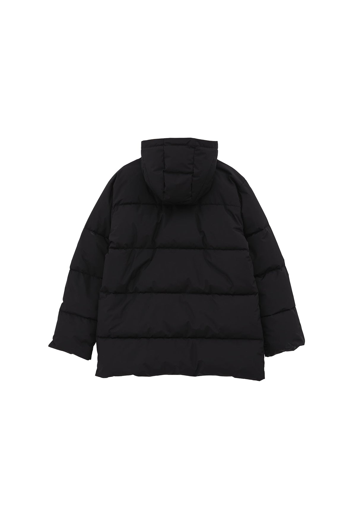 High Neck Midi Coat - BLACK