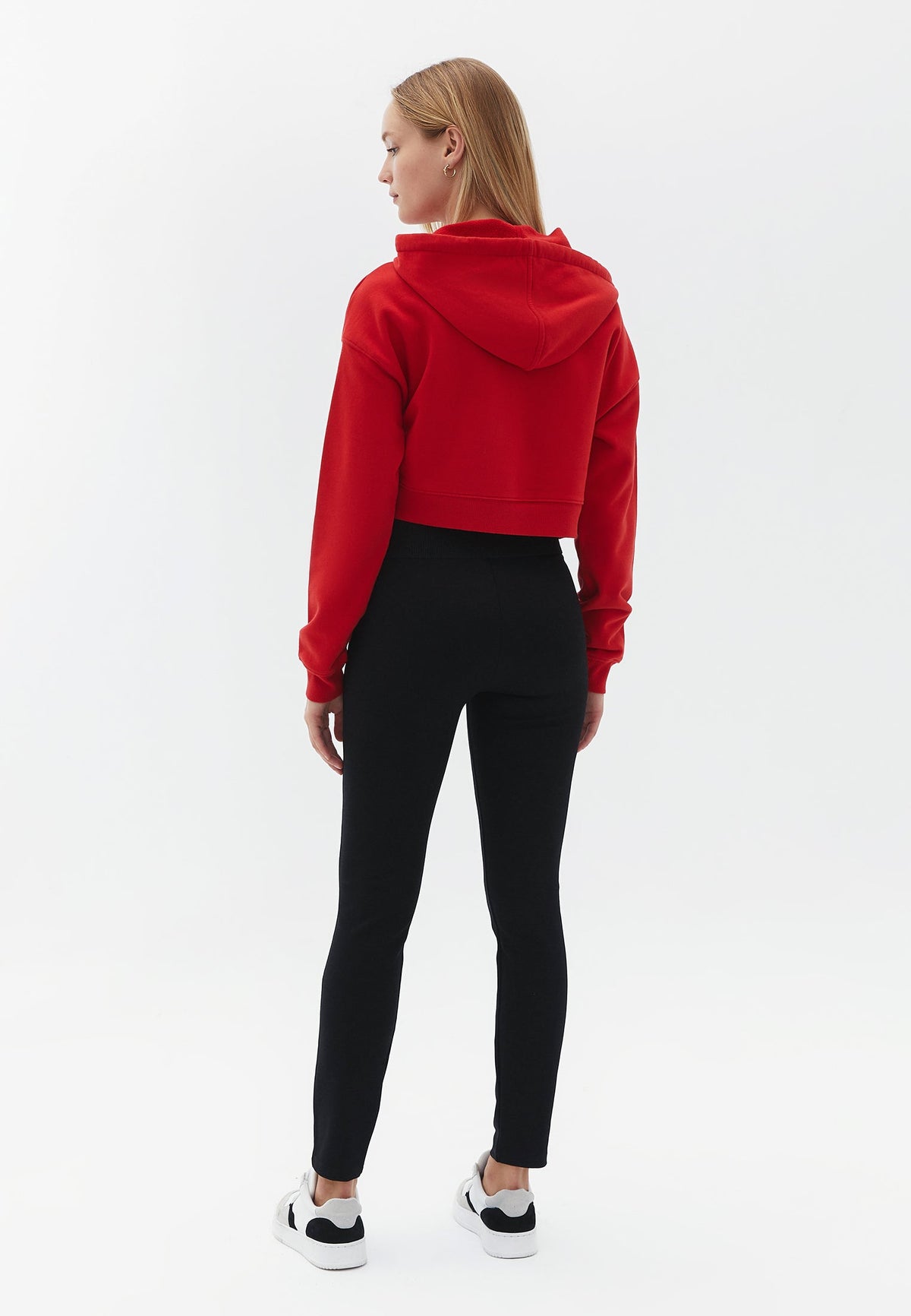 Ultra High Waist Leggings With Belt Detail - BLACK