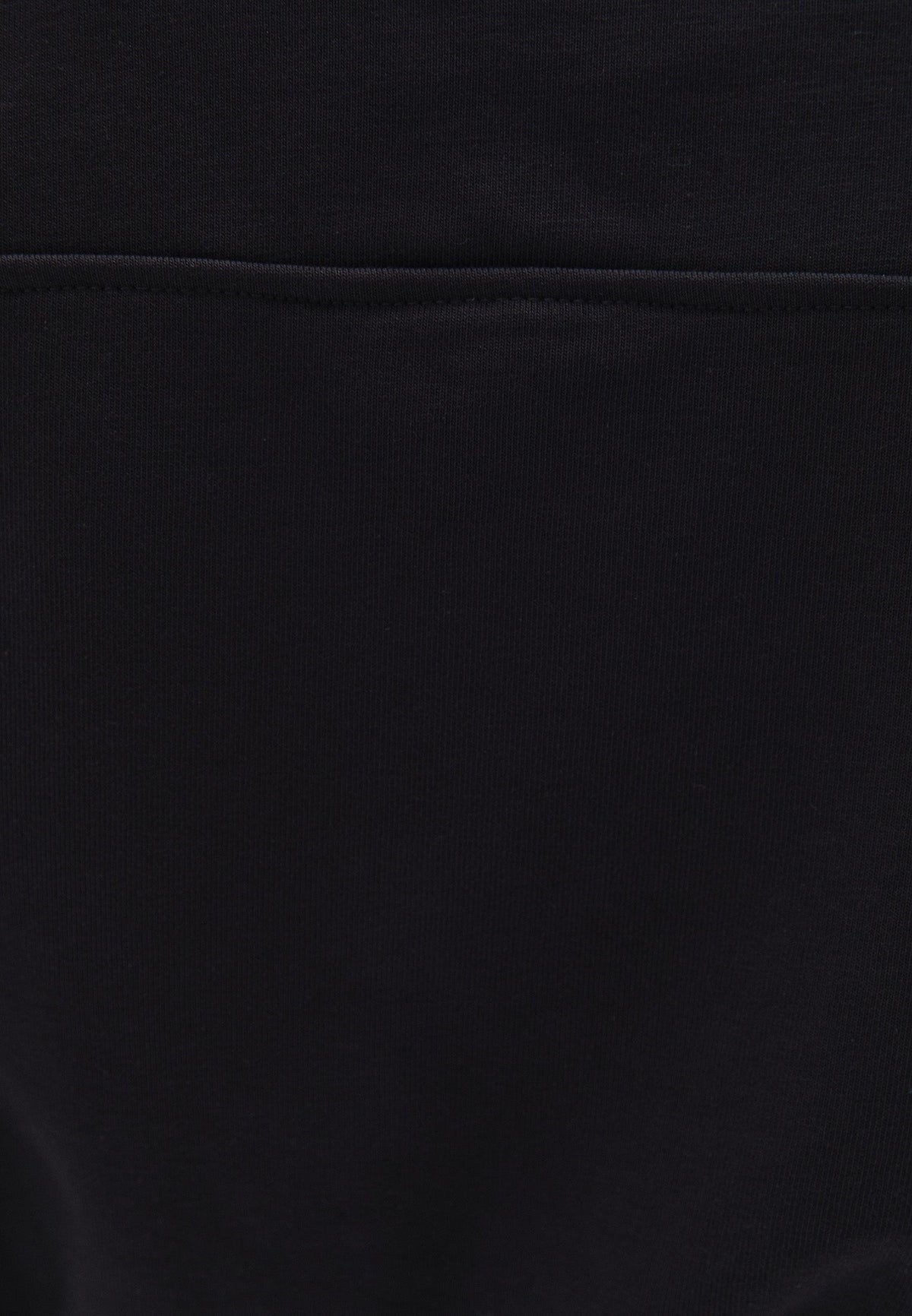 High Neck Long Sleeve Cropped Sweatshirt - BLACK