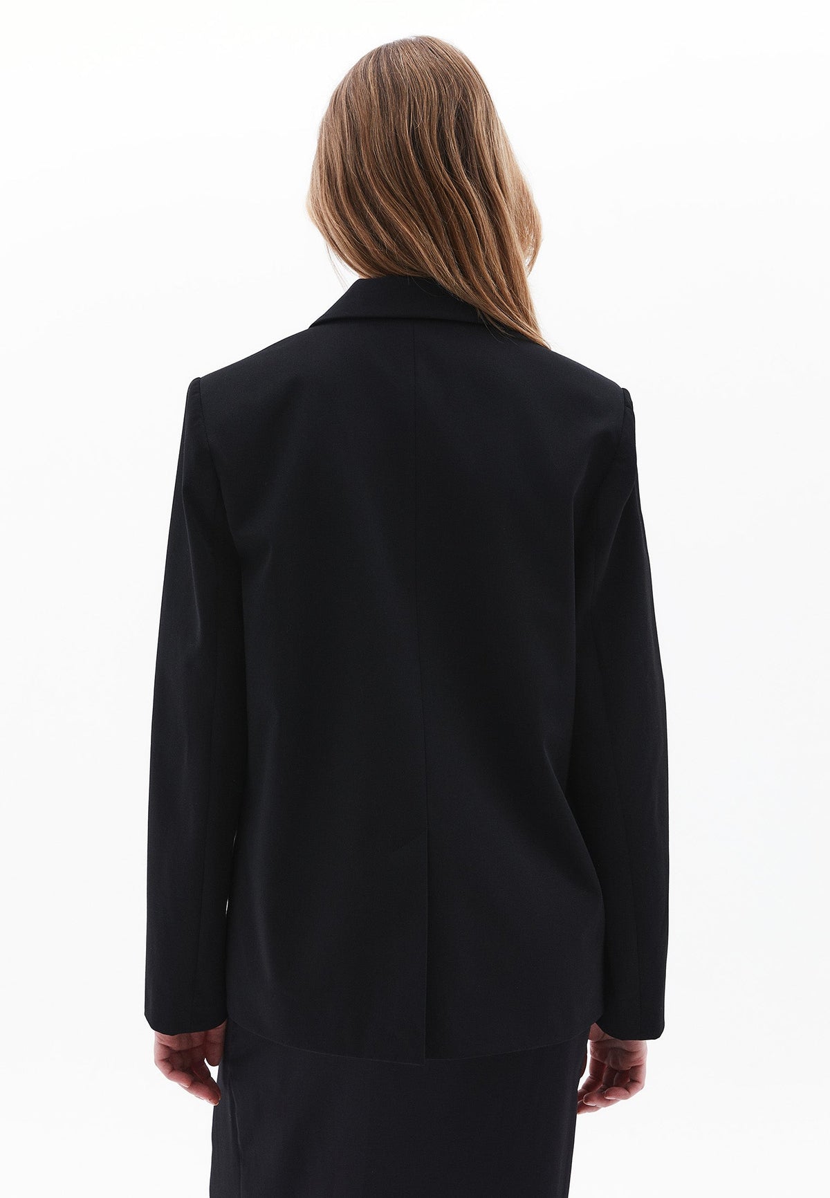Women's Upper Garment Oversize Blazer Jacket - BLACK