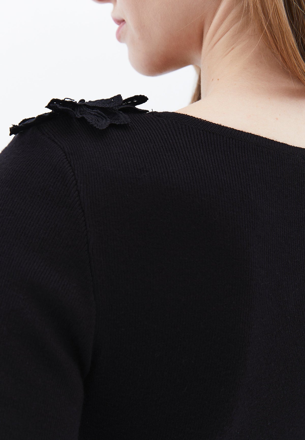 Boat Neck Raglan Sleeve Sweater - BLACK