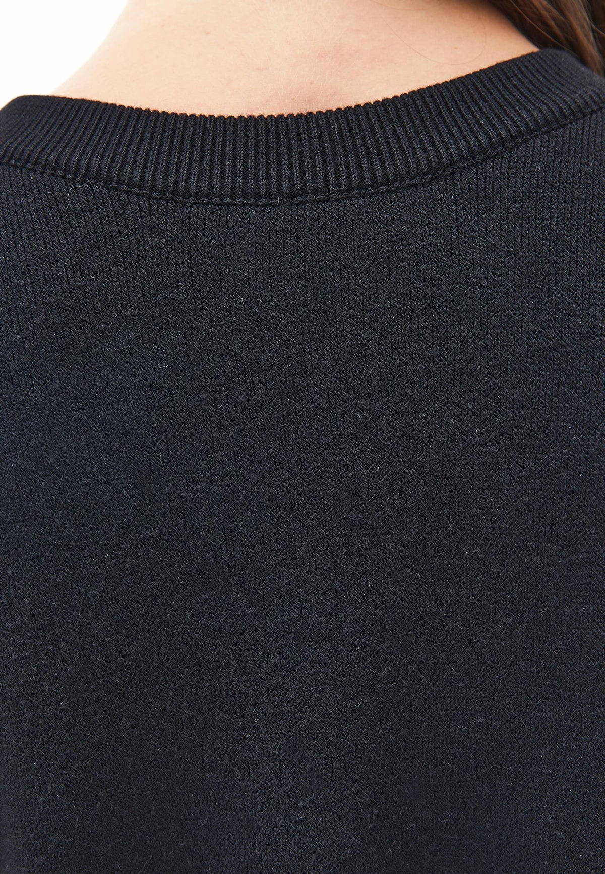 Viscose Sweater With Round Neck - BLACK