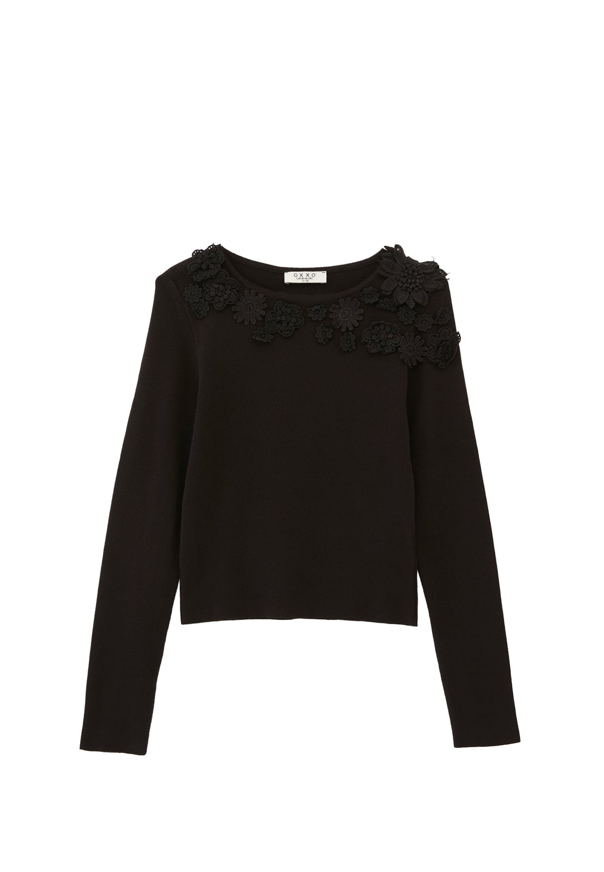 Boat Neck Raglan Sleeve Sweater - BLACK