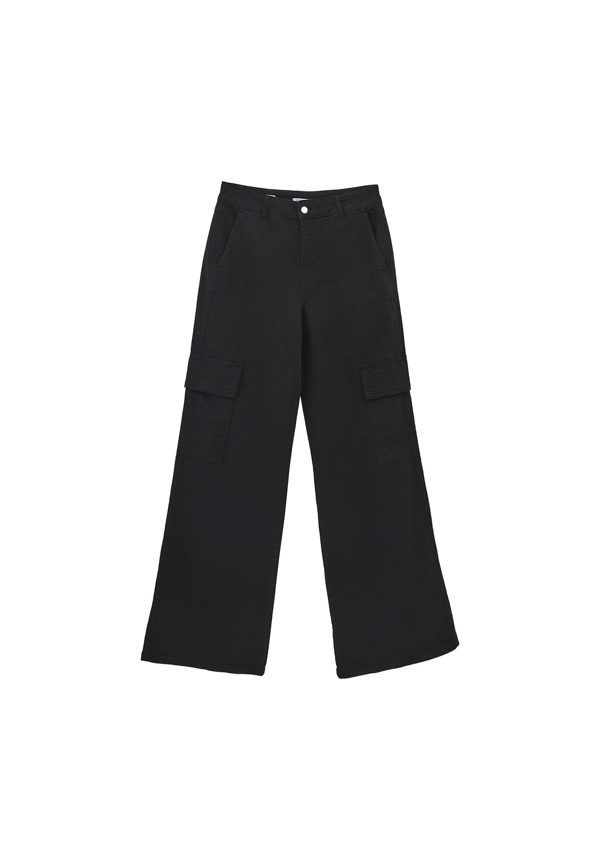 Wide Leg Cargo Pants - BLACK