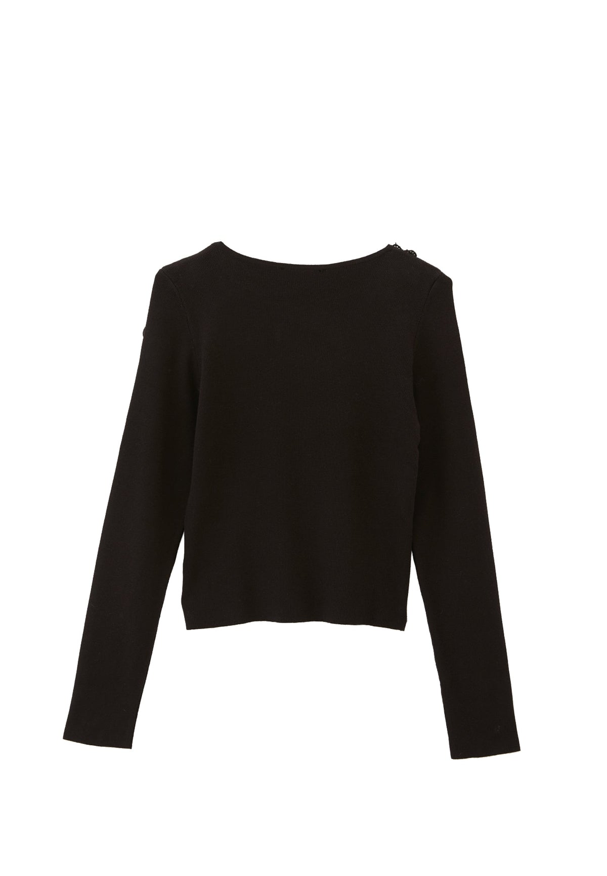 Boat Neck Raglan Sleeve Sweater - BLACK