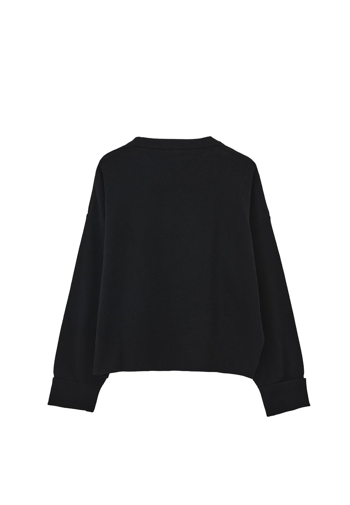 Viscose Sweater With Round Neck - BLACK