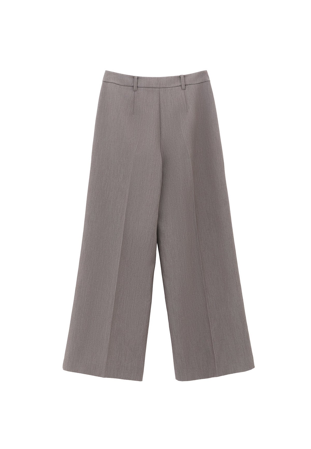 High Waist Pleated Pants - BRUSHED NICKEL