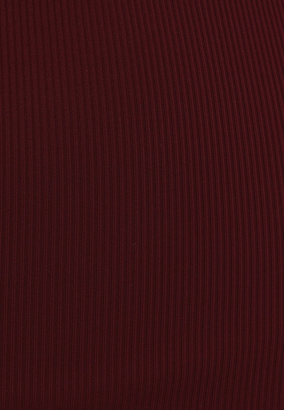 V Neck Long Sleeve Midi Dress - CABERNET