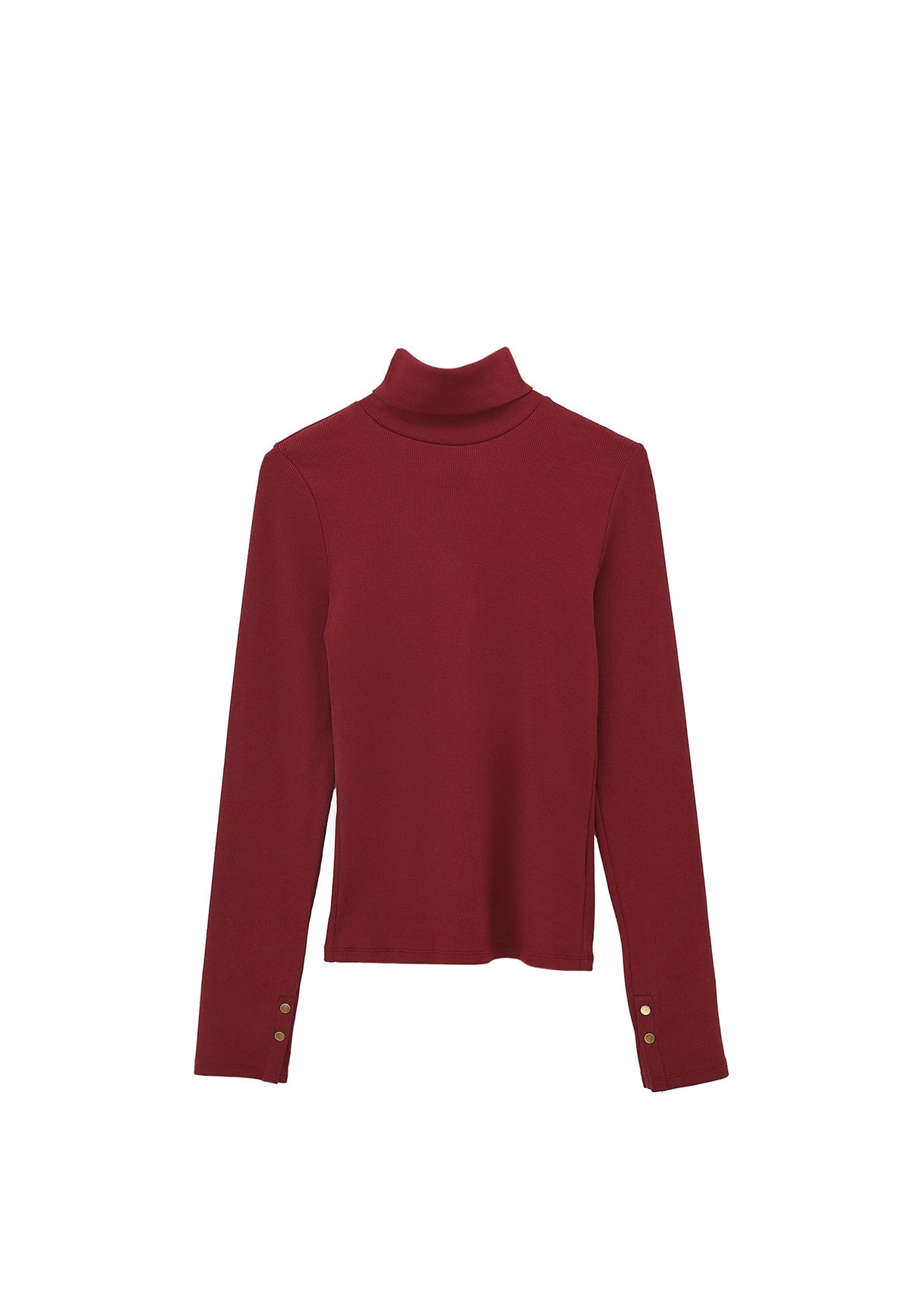 Turtleneck Long Sleeve Bodycon Top - CABERNET