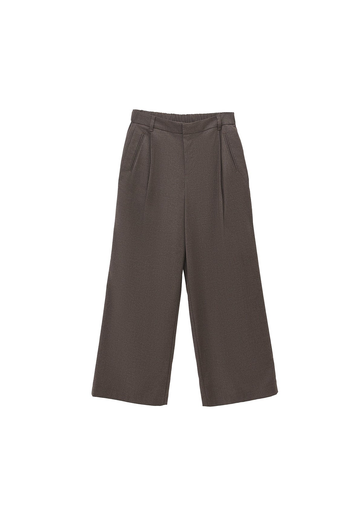 Wide Leg High Waist Trousers - CARAFE MELANGE