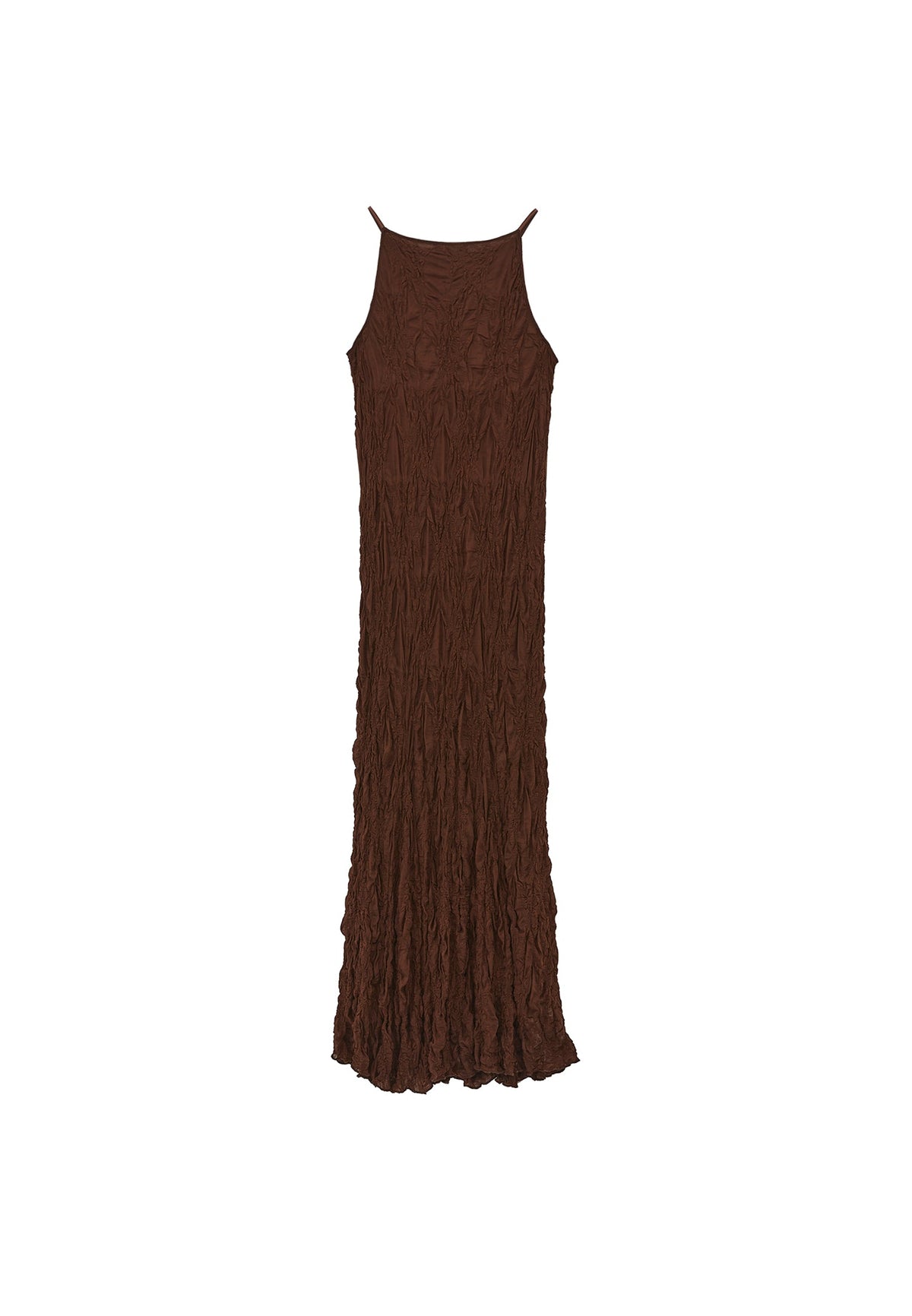 Long Lace Dress - CHICORY COFFEE