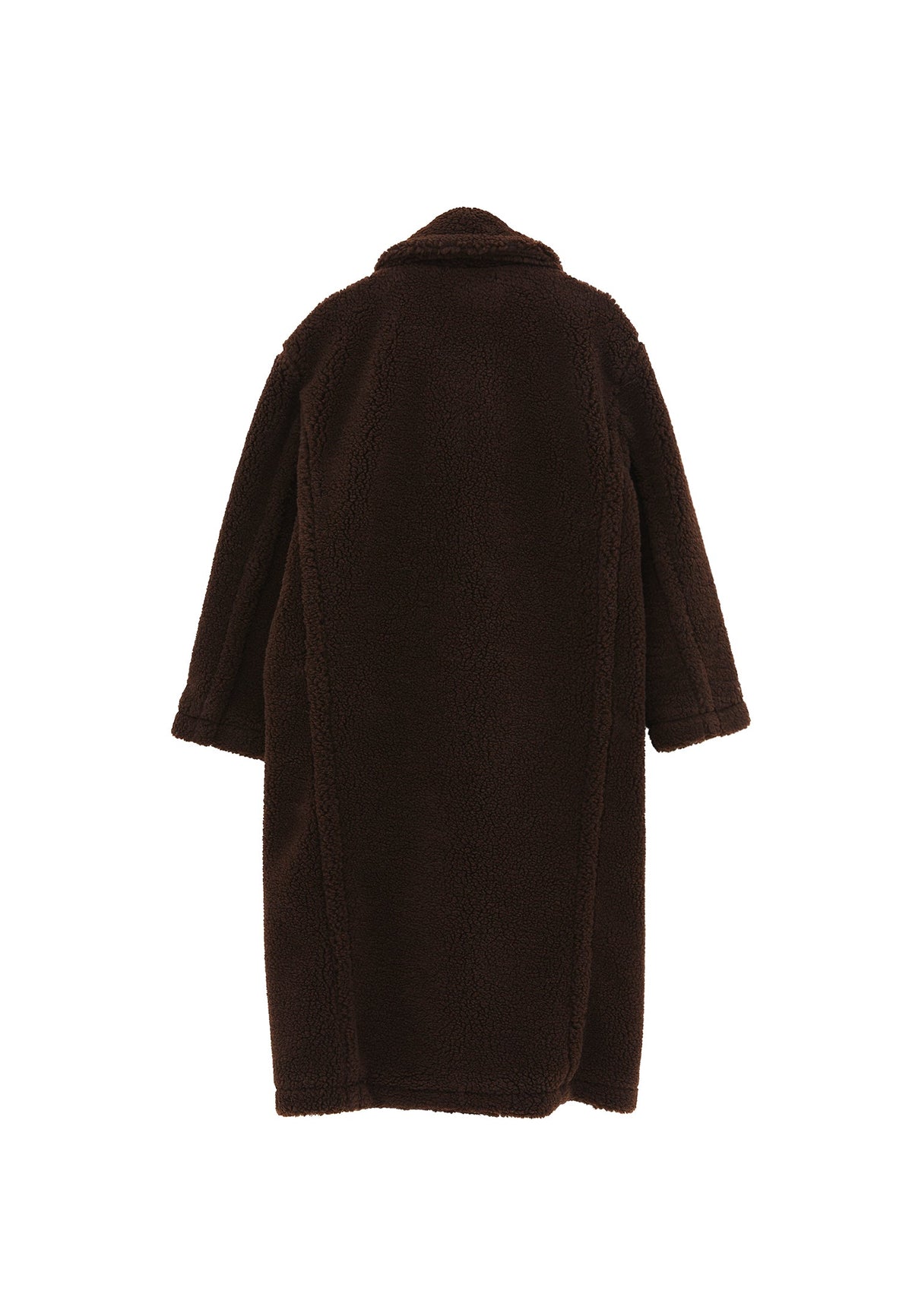 V Neck Long Sleeve Tunic Coat - CHOCOLATE TORTE