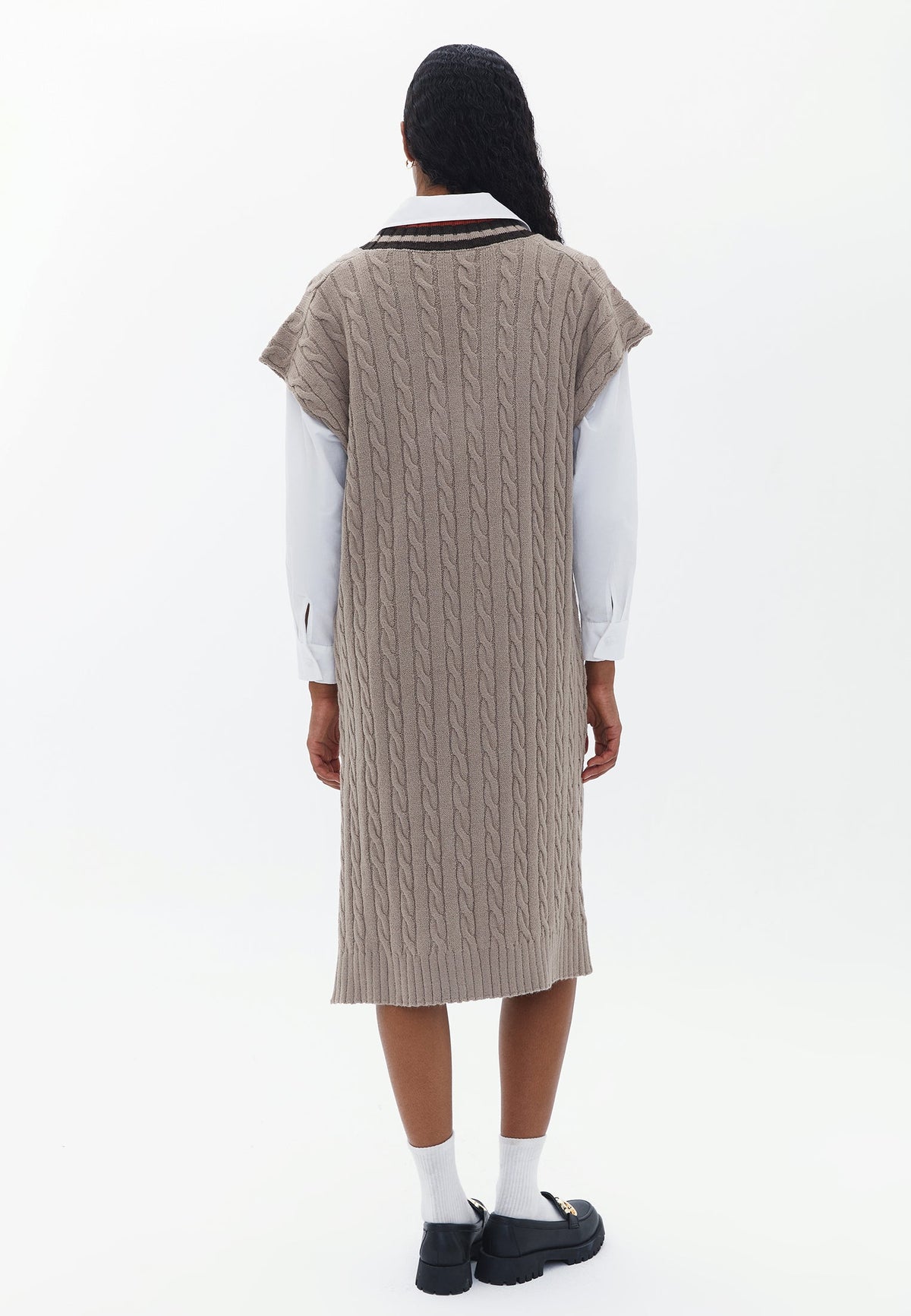 Striped Midi Dress - COBBLESTONE