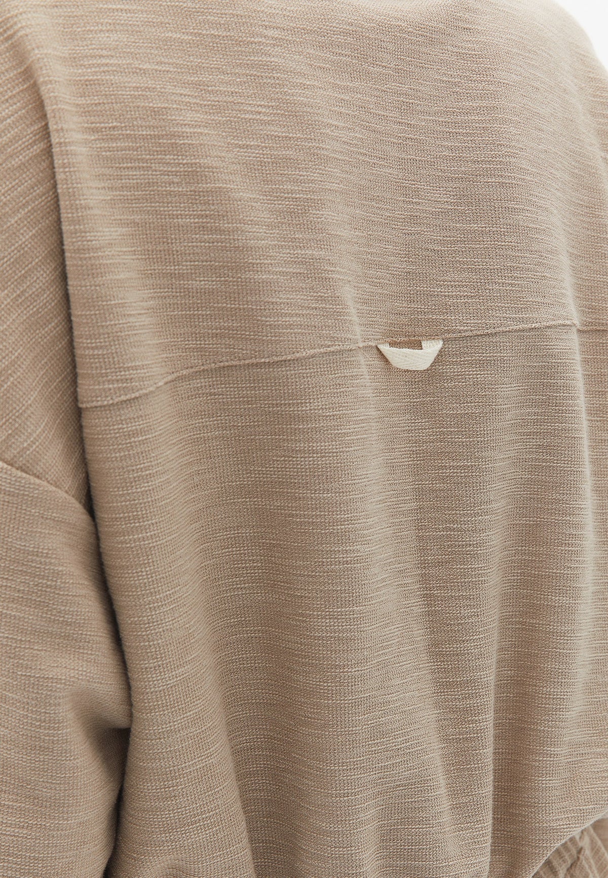 Crew Neck Crop Sweatshirt - COBBLESTONE