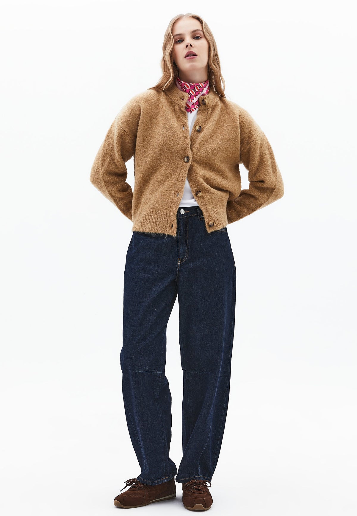 Soft Long Sleeved Cardigan - CURDS WHEY