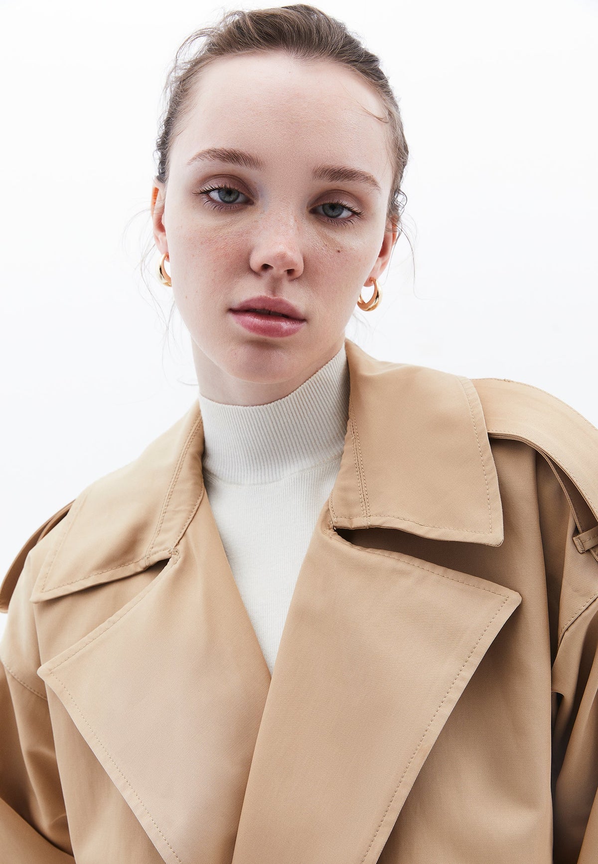 Long Trench Coat With Pockets - CURDS WHEY