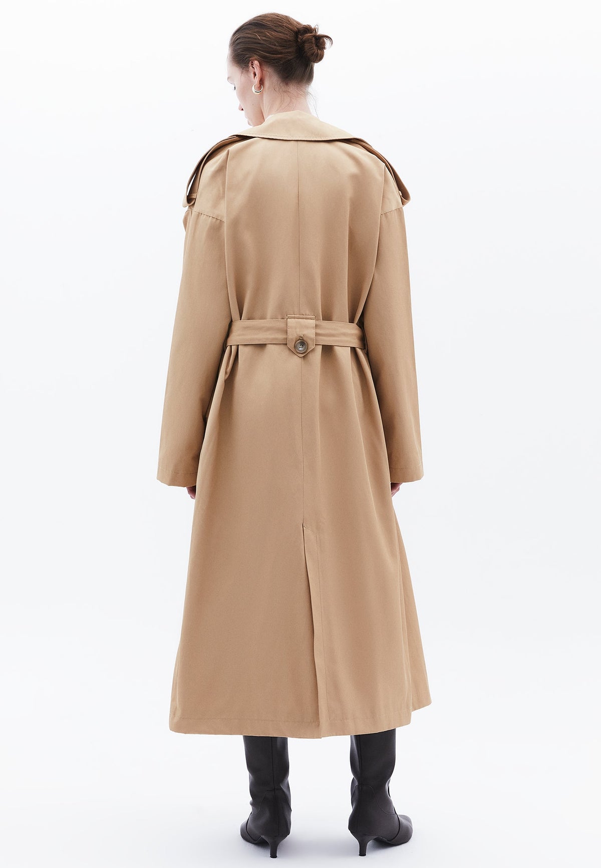 Long Trench Coat With Pockets - CURDS WHEY