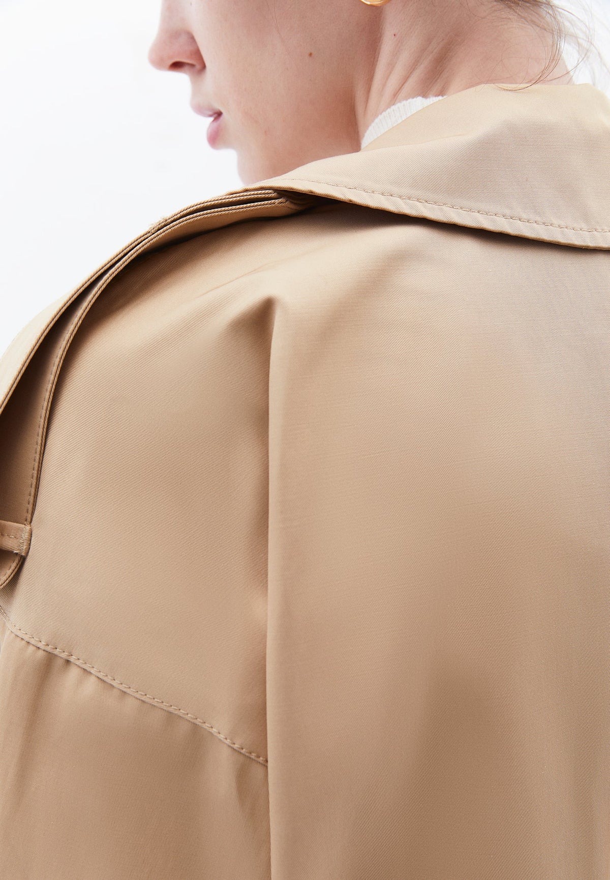 Long Trench Coat With Pockets - CURDS WHEY