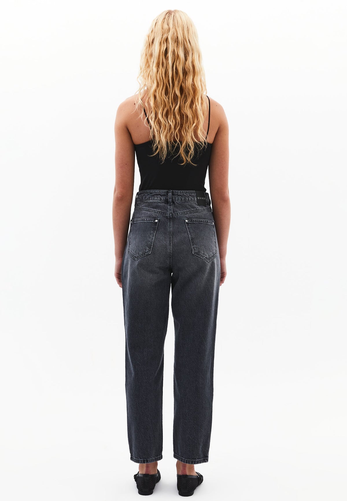 Mom Fit Standard Pants - DARK GREY DENIM