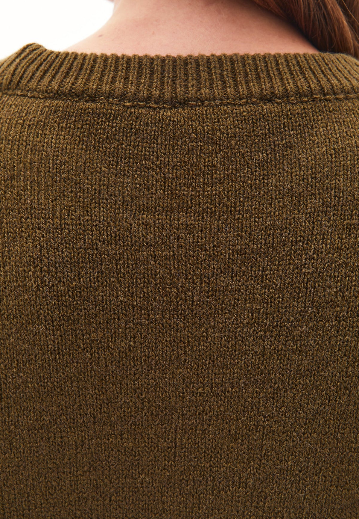Comfortable Crew Neck Knit Sweater - DARK OLIVE