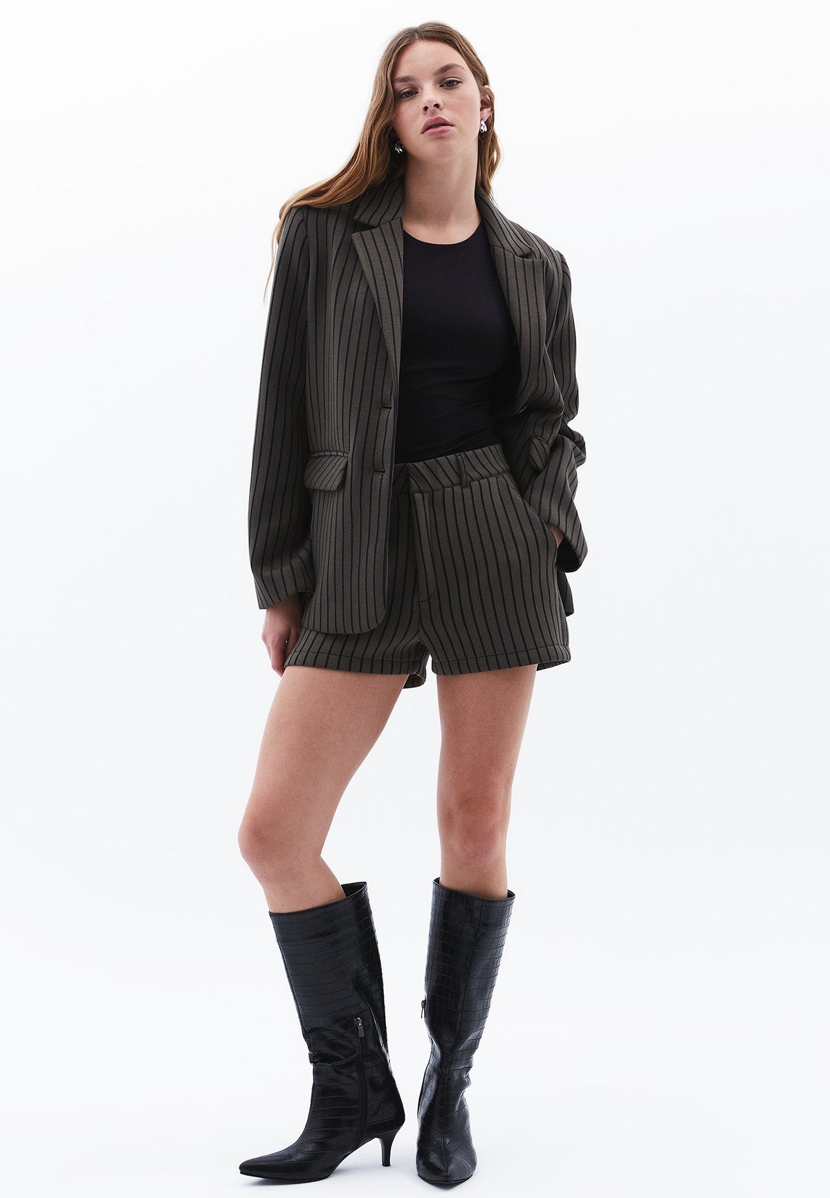 Buttoned Oversize Blazer Jacket - DEEP DEPTHS