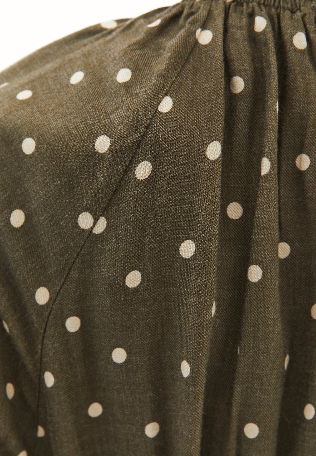 High Neck Printed Short Dress - DOT COMB