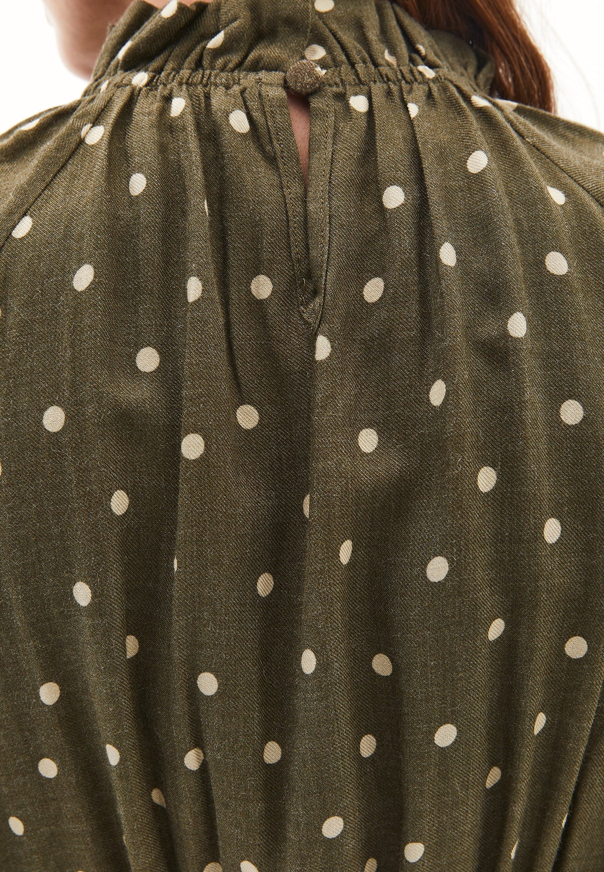 High Neck Printed Short Dress - DOT COMB