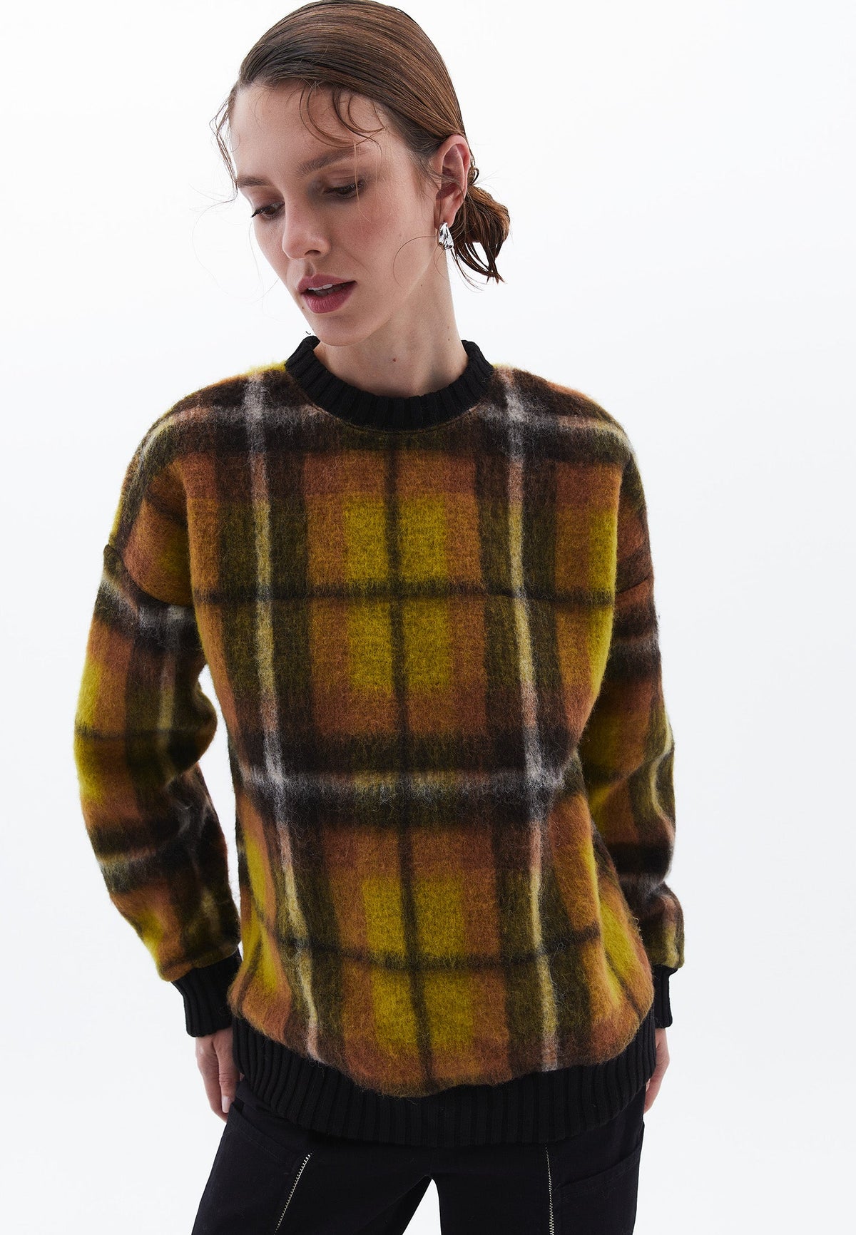 Oversize Plaid Sweatshirt - EKO COMB