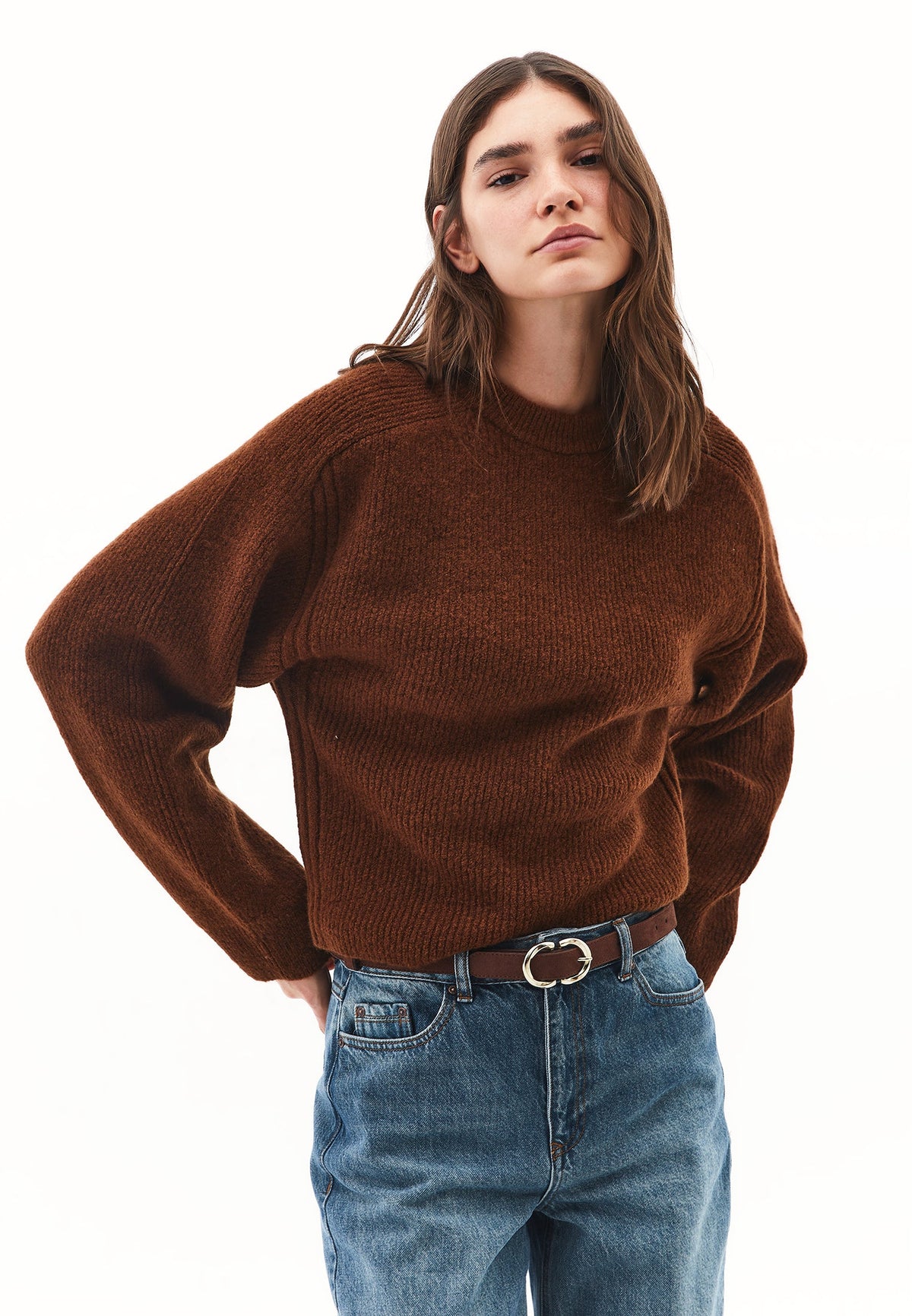 Crew Neck Long Sleeve Sweater - EMPERADOR
