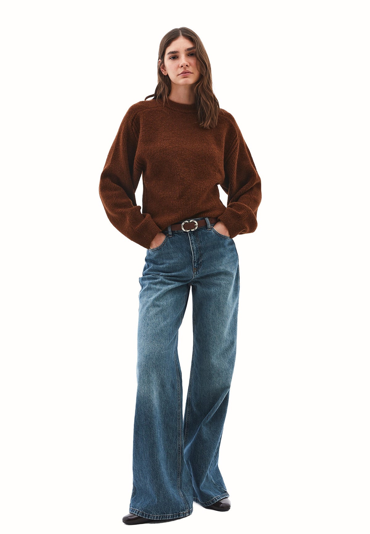 Crew Neck Long Sleeve Sweater - EMPERADOR