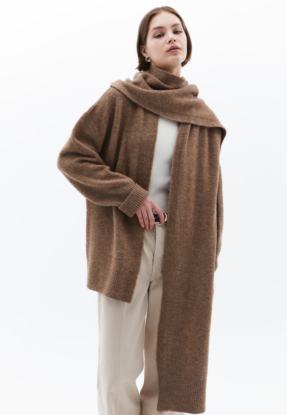 Long Sleeve Tunic Cardigan - ERMINE