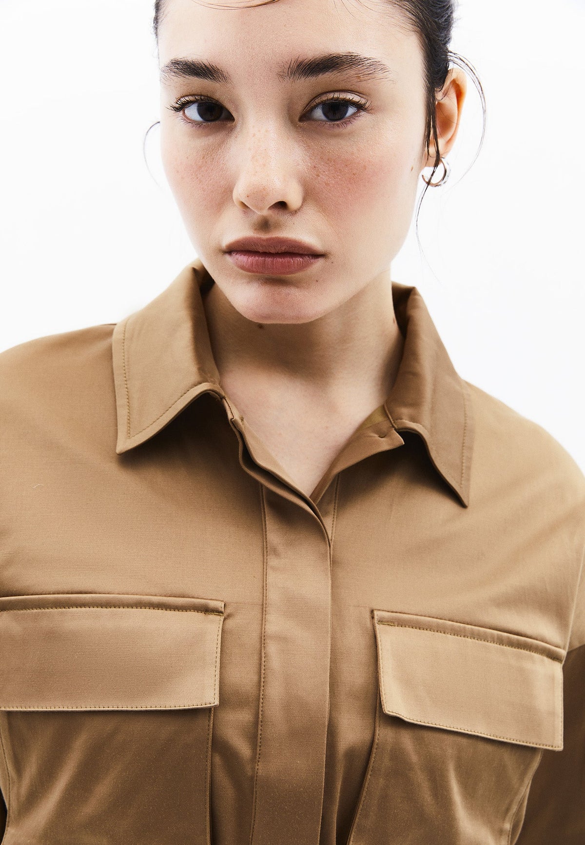 Oversize Pocket Detailed Cropped Shirt - ERMINE