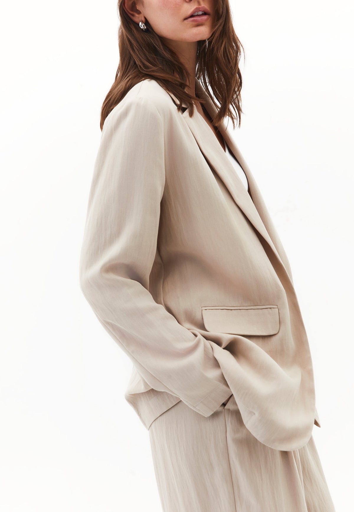 Double Breasted Blazer Jacket - FEATHER GRAY