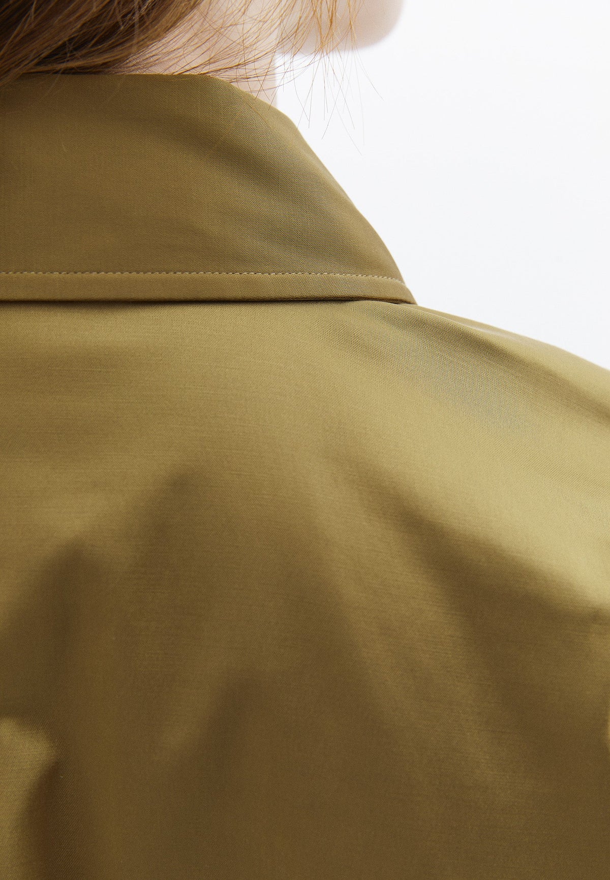 Cropped Shirt With Pocket Detail And Loose Fit - GOTHIC OLIVE