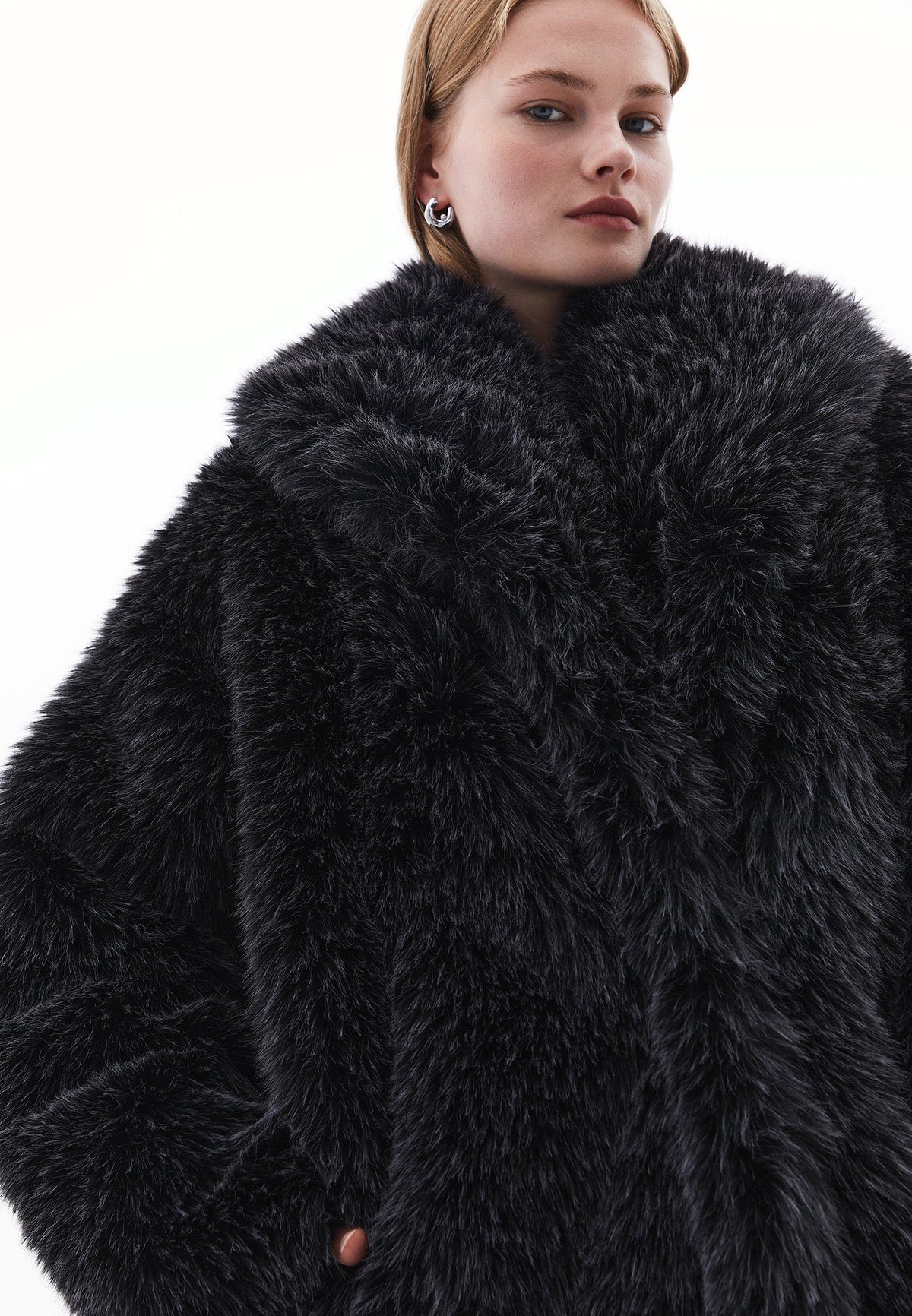Shawl Collar Long Coat - GRAY PINSTRIPE