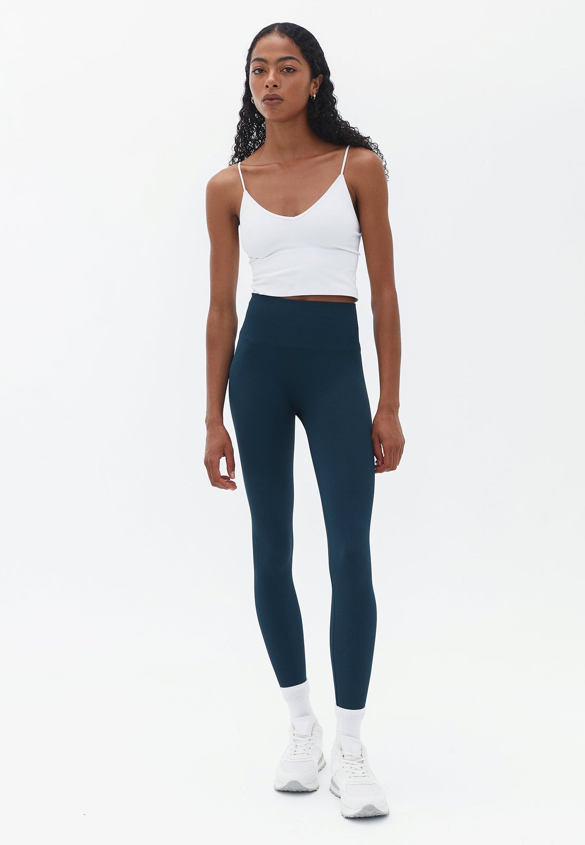 High Waist Ankle Cut Leggings - GREEN GABLES